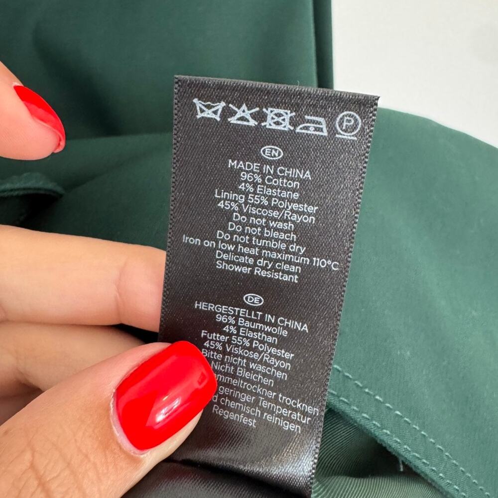 Hobbs London Chrissie Hooded Mac Jacket Forest Green Trench Coat Size 4 Raincoat - Picture 5 of 7